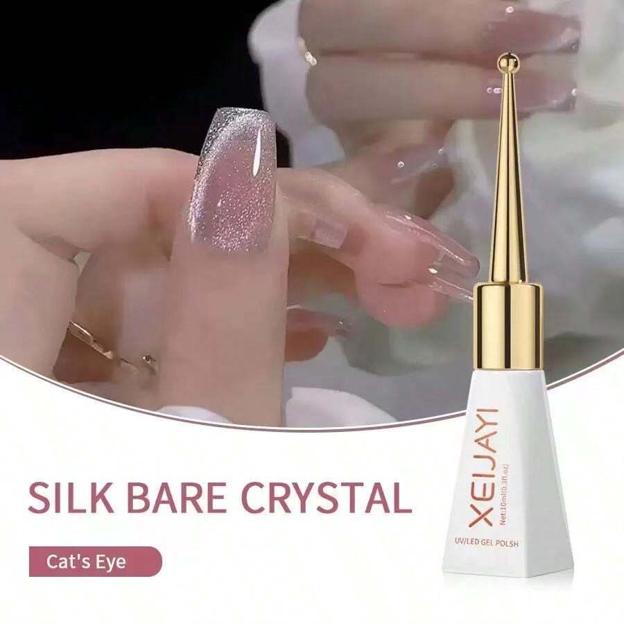 0.5oz Cat's Eye Gel Polish With 15ML Holographic Glitter Glitter Translucent Jelly Color Magnetic Polishing Salon DIY At Home - 裸色 - 查看 1
