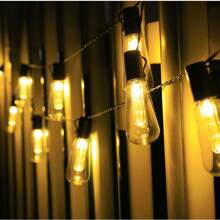 1 peça Luz de Corda Solar Retrô à Prova d'Água com 8 Funções e Lâmpadas LED para Acampamento, Pátio, Jardim, Festa de Festival (4,5m/10 Luzes) Decoração de Outono, Decoração de Casa, Decoração para Exteriores