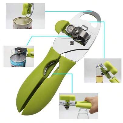 4-In-1 Multi-Purpose Manual Can Opener Twist Opener Kitchen Household Lid Opener Tool Can Opener