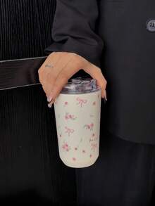 1 件粉色蝴蝶结和碎花 280ml/380ml 双层不锈钢保温杯、杯子、水瓶，适用于健身房、办公室、家居、户外、旅行、节日礼物、毕业典礼、返校、母亲节 - 彩色 - 查看 8