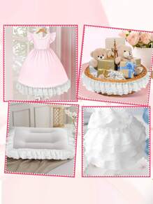 2/5/10Yards Double-Layer Pleated Chiffon Lace Trim 5cm Wide 2-Layer Gathered Ruffle Trim Edging Tulle Trimmings Fabric Ribbon Jacquard Lace For DIY Sewing Crafts Pillowcase Embellishments