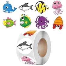 500 Peças/Rolo Etiquetas Adesivas de Animais do Zoológico para Crianças - Perfeito para Incentivar e Embrulhar Presentes!, Adesivos de Animais Fofos, Adesivos "Eu Voltei", Adesivos de Animais para Crianças, Etiquetas para Crianças, Adesivos de Unhas para Crianças, Adesivos para Scrapbook, Suprimentos para Scrapbook, Crianças Unhas