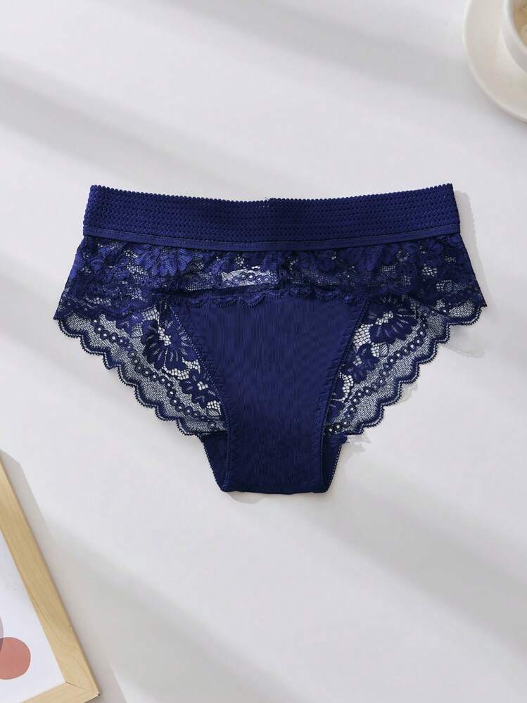 DORSU 4 piezas Bragas de mujer de cintura alta con encaje, diseño de cintura ancha, cómodo y transpirable, diseño sin costuras, encaje sexy - Multicolor - Añade 6