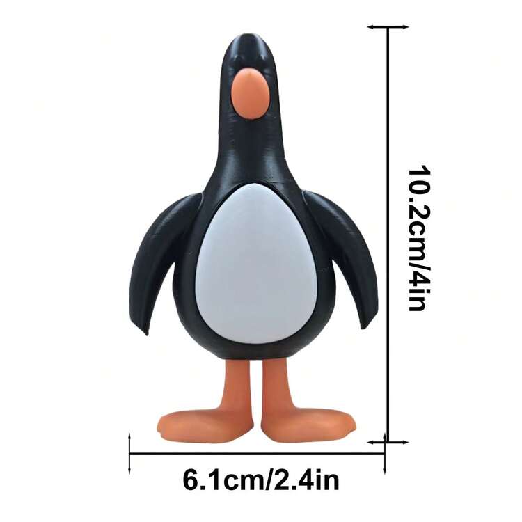 1pc Assemble-Able Penguin Figurine With Red Hat Decor, New Year Gift, Holiday Decor, 3D Printed Material Desktop Ornament, Party Favor, Suitable For Car, Bookshelf, Home, Birthday, Holiday Gift, Creative Holiday Gift Idea, Warm Theme Collectible - Multicolor - View 10