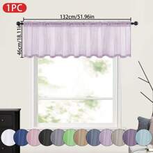1 pièce Rideau transparent de couleur unie, rideau de fenêtre transparent à moitié, rideau filtrant de poche de tige pour ombrage. Convient pour la décoration de la cuisine, de la salle de bain et du café. Rideau de voile