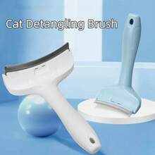 Stainless Steel Tooth Cat Detangling Brush Arched Head Anti Pet Grooming Tool Ergonomic Handle Pet Care Supplies