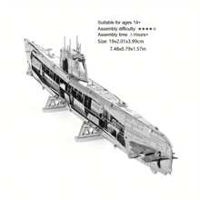 3d金属拼图模型DIY不锈钢扣拼装船模型，色彩鲜艳，香港紫荆花邮轮，天狮小轮，核潜艇，伯克级驱逐舰，救生艇，无需胶水，生日礼物，香港，DIY金属拼装，3d金属