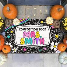 Personalized Composition Notebook Mat, Personlized Name Teacher Doormat, Classroom Door Mat, Welcome Mat For Classroom Back To School Doormat For Class Décor - 20"X16"/30"X18" - Color 3 - View 4