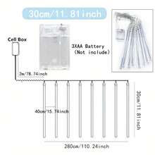 Christmas Meteor Shower Lights For Outdoor, Garden Lights, Snow Meteor Shower Lights LED Decorations For Trees, Yards, Gardens And Parties, Roof Decorations, Weddings, Ramadan, Christmas Tree Decoration Battery Powered (Without Battery) - Battery Box Meteor Shower Light String - View 4