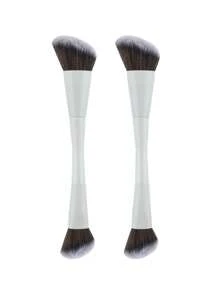 1 Piece Dual-Ended Makeup Brush Set: Angled Foundation Brush, Round Foundation Brush, Contour Brush, Flat Foundation Brush
