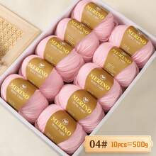 500g 精细 212 美利奴羊毛和羊驼毛线，手工编织 DIY 材料，适用于男女秋冬季毛衣、围巾、帽子和保暖服装。1 个大包装，10 个球/包 - 彩色 - 查看 33
