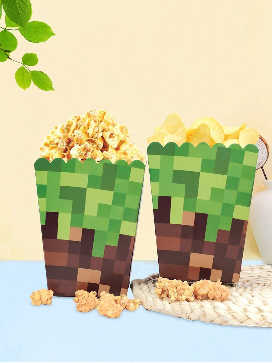 10 cái/20 cái/50 cái Hộp đựng bỏng ngô Pixel Chủ đề Xanh Nâu Túi đựng bỏng ngô Đồ dùng tiệc tùng Trò chơi điện tử Kẹo ăn nhẹ Hộp đựng thực phẩm cho rạp chiếu phim tại nhà Trang trí tiệc sinh nhật hoạt hình - Nhiều màu - Xem 1