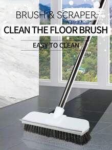 1 件（2 合 1）长柄硬毛地板刷，适用于深度清洁甲板、浴室、浴缸、瓷砖、灌浆、厨房、泳池、露台、车库 - 灰色 - 适合房主和清洁爱好者 - 重型清洁的理想选择