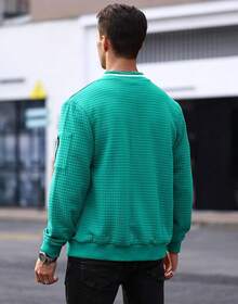 Mens Casual Lightweight CoatChristmas MQ4K - Mint Green - View 9
