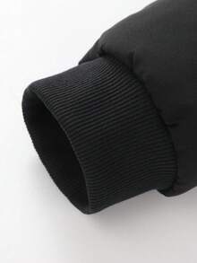 Áo khoác bomber nam cỡ lớn, lót ấm, áo khoác phi công mùa đông, áo khoác gió mùa thu thường ngày có khóa kéo, màu đen. - màu đen - Xem 9