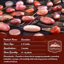 Black Friday1Polished Multicolor Healing Crystal Stone Set, 72 Pcs, 0.5" Handpicked Tumbled Stones For Healing, Reiki, Meditation, Crafting, Home Decor, Ethically Sourced, Multicolor - 瑪瑙 - 查看 2