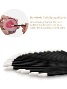 50 Stücke farbige Einweg Lippenstift und Wimpern-Microswabs in Blau, Schwarz, Pink und Grün. Schminkpinsel für Wimpern und Lippenstift für Verlängerungen sowie Make-up Werkzeuge für die Schönheit