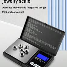 1 pieza Báscula digital de joyería de alta precisión, báscula de bolsillo portátil, báscula de pesaje de 200g/0,01g de precisión, con función de tara y pantalla, adecuada para pruebas de gemas, fabricación de joyas, uso de laboratorio, pesaje preciso, diseño de moda, botones fáciles de usar, requiere 2 baterías AAA (baterías no incluidas) - Multicolor - Ver 6