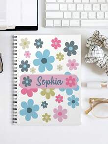 Personalized Notebook- Custom Text Notebook- Custom Logo Book- Custom Book With Own Text.Personalized Kraft Spiral Notebook. Custom Text Wire Notepad. Custom Blank Book. Name, Initials Journal. Large Left Bound Spiral Notebook - Multicolor - View 5