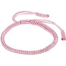 PATIKIL - Pulsera de cuerda trenzada hecha a mano, redonda, ajustable, para protección de oración, para mujeres, aniversario, regalo de joyería familiar - Blanco - Ver 10