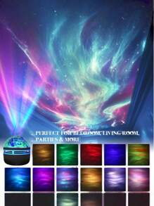 1pc Northern Lights LED Projector Night Light, USB Powered Multi Colour Northern Lights Light Projector With Remote Control, Adjustable Brightness, Bedroom Decoration LED Lights For Party, Bedroom Ambience Decoration, Perfect Gift Choice