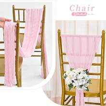 Cheesecloth Chair Sashes Aisle Decorations Light Pink 10/20 Packs, Chair Bow Designed Decorative Chair Cover Chair Sashes 108 Inch For Wedding Reception Party Hotel Decoration(Beige) - Multicolor - View 5