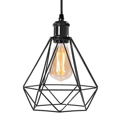 Lampshade 20x21cm Industrial Geometric Lampshade Metal Wire Basket Cage Lampshade Industrial Retro Cage Lampshade Suitable For Bedrooms Living Rooms Corridors Dining Rooms And Kitchens Black