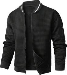 Mens Casual Lightweight CoatChristmas MQ4K - 黑色 - 查看 1