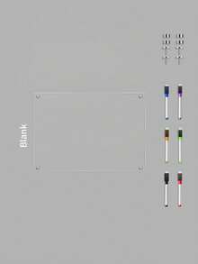 1 Set Transparent Magnetic Acrylic Weekly Planner Memo Board, Decorative Fridge Magnet, Erasable Waterproof Household Memo Board For Daily Notes, Work Summary, Communication, Black Line Acrylic Message Board (Includes 6 Magnetic Whiteboard Markers) - Multicolor - View 13