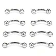 8/16/32 Pcs Stainless Steel Septum Nose Rings Set - Stainless Steel Lip Stud Set-Women Men's Body Piercing Jewelry Gift Stainless Steel Piercing Jewelry Set Lip Studs Tongue Studs Ear Studs Nose Studs Nipple Rings Tongue Rings Stainless Steel 14G 16G Straight Bar Curved Bar Bell Piercing Jewelry