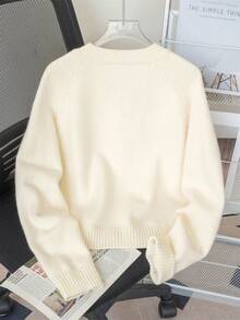Áo khoác cardigan ấm áp hai mặt có khóa kéo dành cho nữ, mùa thu/đông, mùa tựu trường. - Màu be - Xem 7