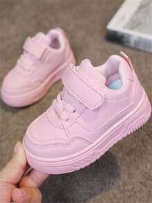 1 pereche de pantofi sport pentru copii, la modă, confortabili, cu fund moale, respirabili, casual, versatil, din PU, design pentru băieți și fete, antiderapanți, impermeabili, Preppy, cu fund plat, potriviți pentru toate anotimpurile