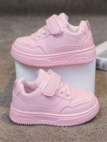 1 pereche de pantofi sport pentru copii, la modă, confortabili, cu fund moale, respirabili, casual, versatil, din PU, design pentru băieți și fete, antiderapanți, impermeabili, Preppy, cu fund plat, potriviți pentru toate anotimpurile