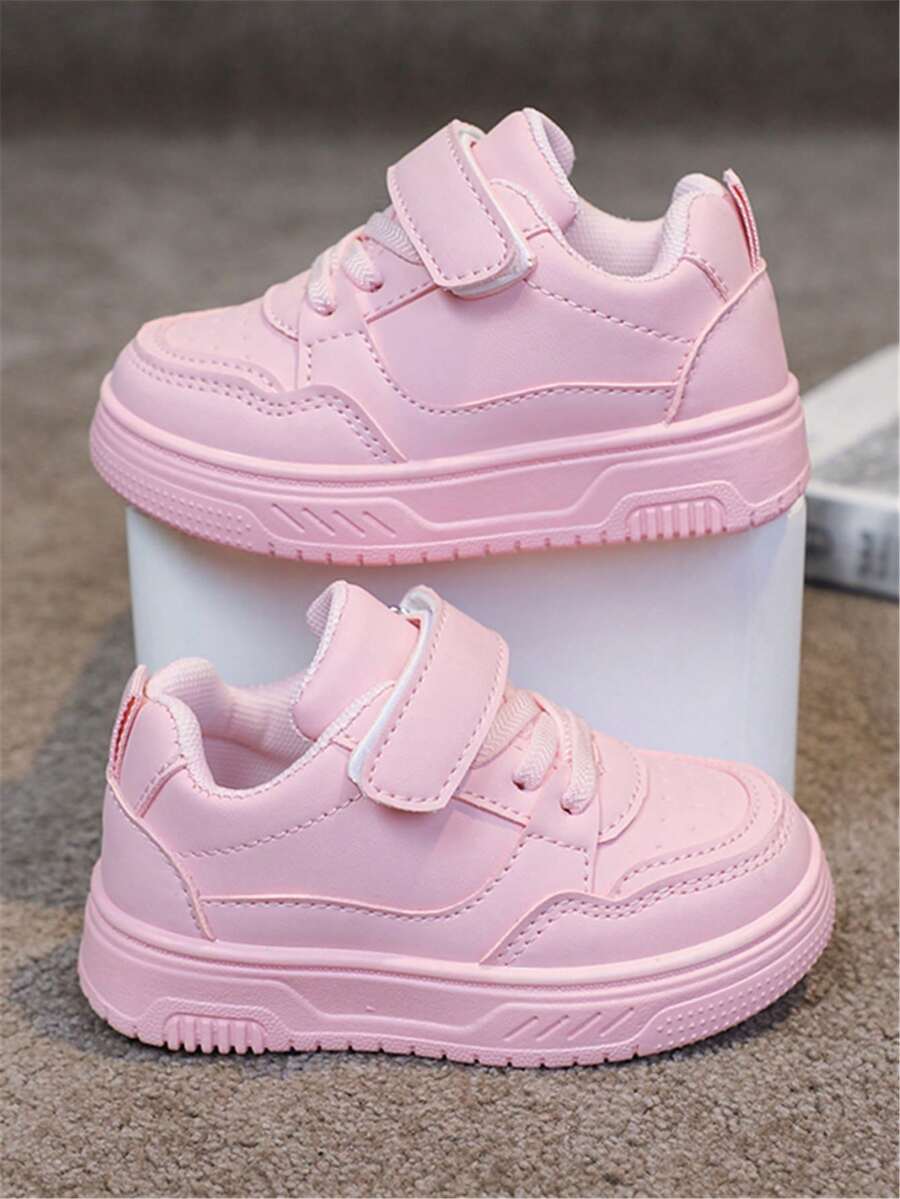 1 pereche de pantofi sport pentru copii, la modă, confortabili, cu fund moale, respirabili, casual, versatil, din PU, design pentru băieți și fete, antiderapanți, impermeabili, Preppy, cu fund plat, potriviți pentru toate anotimpurile