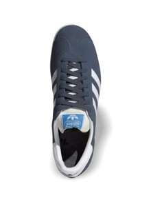 Adidas Gazelle 系列男女款运动鞋，绒面革鞋面，经典复古风格，现代舒适，日常百搭，二手墨色 IG6212 - 藍白 - 查看 6