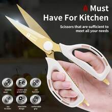 2 件 TEENS 重型多用途厨房剪刀，专业实用剪刀，适用于食物、烹饪、家庭、办公室、手工、缝纫、园艺