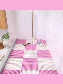 10 Pieces/Set Of TPE Bathroom Mats, Bathroom Shower Mats, Plastic Hollow Waterproof Swimming Pool Mats, Interlocking Floor Tiles With Drainage Holes, Bathroom Grid Mats, Bathroom Two-Color Non-Slip Mats, Shower Room Safety Non-Slip Mats, Bathroom Accessories, Non-Slip Shower Mat Module Interlocking Mats, Pools, Terraces, Balconies, Kennels, Poultry And Colored Grid Mats.