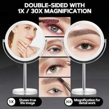 Makeup Mirror 30X Magnifying Mirror For Desk 1X 30X Table Mirror With Stand DoubleSided Vanity Mirror Travel Makeup Mirror With Magnification Desk Mirror For Home And Office 8 In - 如圖 - 查看 3