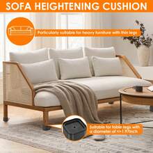 8-32 piezas de elevadores de muebles, resistentes, para camas, sillas y mesas, almohadillas de altura, protector de suelo antideslizante, elevadores de patas de muebles - Negro - Ver 2