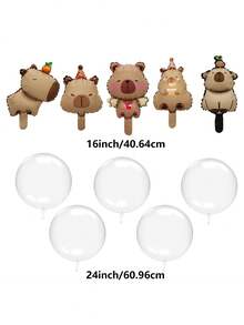 Set 10 Balon Gelembung Transparan Mini Capybara, Balon Dekorasi Pesta Ulang Tahun dan Pernikahan - MultiWarna - View 8