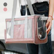 Large Capacity Pet Travel Bag - Thickened Breathable Shoulder Carrier, Removable Washable Dog/Cat Outing Gear