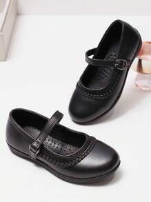 1双青少年/青年PU皮革简约时尚休闲可爱平底鞋