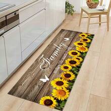 1/2 件向日葵厨房装饰地毯套装，农舍乡村厨房地毯和垫子，防滑可洗吸水厨房垫，适用于地垫、浴室垫、入口垫、卧室垫、客厅垫 - 黃色 - 查看 3