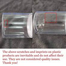 9 piezas de botellas de almacenamiento de plástico de 5 cm de diámetro con tapas, frascos de pintura, envases de crema/máscara, botellas de crema para ojos/crema facial, botellas de muestra transparentes de boca ancha de PET, botellas recargables para cosméticos