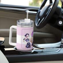 1 Stück 40oz/20oz Edelstahl Isolierbecher, Großer Fassungsraum auslaufsicher mit Strohhalm, geeignet für kalte & heiße Getränke - perfektes Geschenk für Kpop-Fans, ideal für Reisen, Büro, Auto, Zuhause - wiederverwendbarer tragbarer Getränkebehälter mit hochwertigem bedrucktem Dämonenanimationsdesign