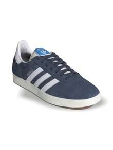 Adidas Gazelle 系列男女款运动鞋，绒面革鞋面，经典复古风格，现代舒适，日常百搭，二手墨色 IG6212 - 藍白 - 查看 4