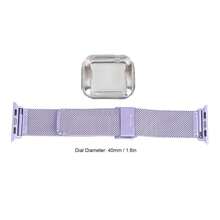 Para correas de reloj de Apple de los hombres, Milanese Mesh Loop para Apple Watch Series4-6 40mm, ajuste de reemplazo de acero inoxidable correa de reloj para Ios Watch,1.6inch reemplazo de la correa de acero inoxidable de protección de metal correa de la banda - Púrpura claro - Ver 2