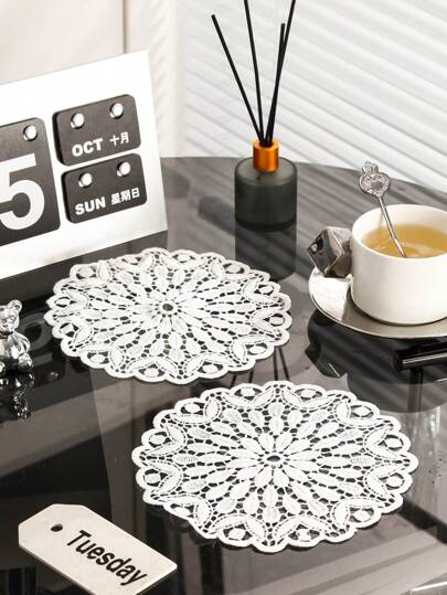1 件刺绣桌垫，适用于厨房、餐厅、客厅、桌面装饰、隔热、防刮、防尘，适用于婚礼、派对、礼物、生日