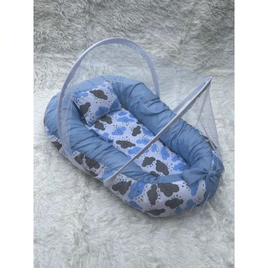 Nest With Mosquito Net For Boy And Girl, Assorted Prints - MÂY XANH - Xem 1