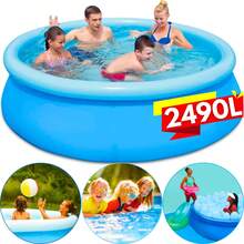 Piscina Inflável 2490 Litros Infantil Grande Redonda Quintal - Multicolorido - Visão 1